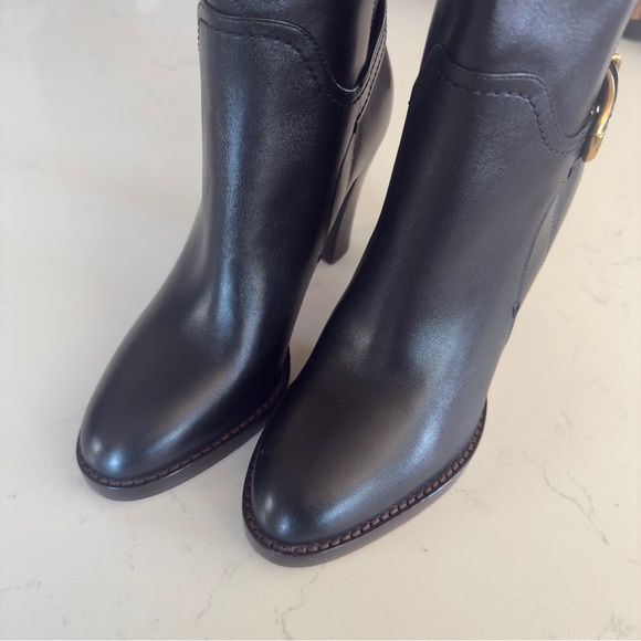 VERONICA BEARD Mabel Black leather knee high boots NEW Size: 6M - Picture 3 of 8
